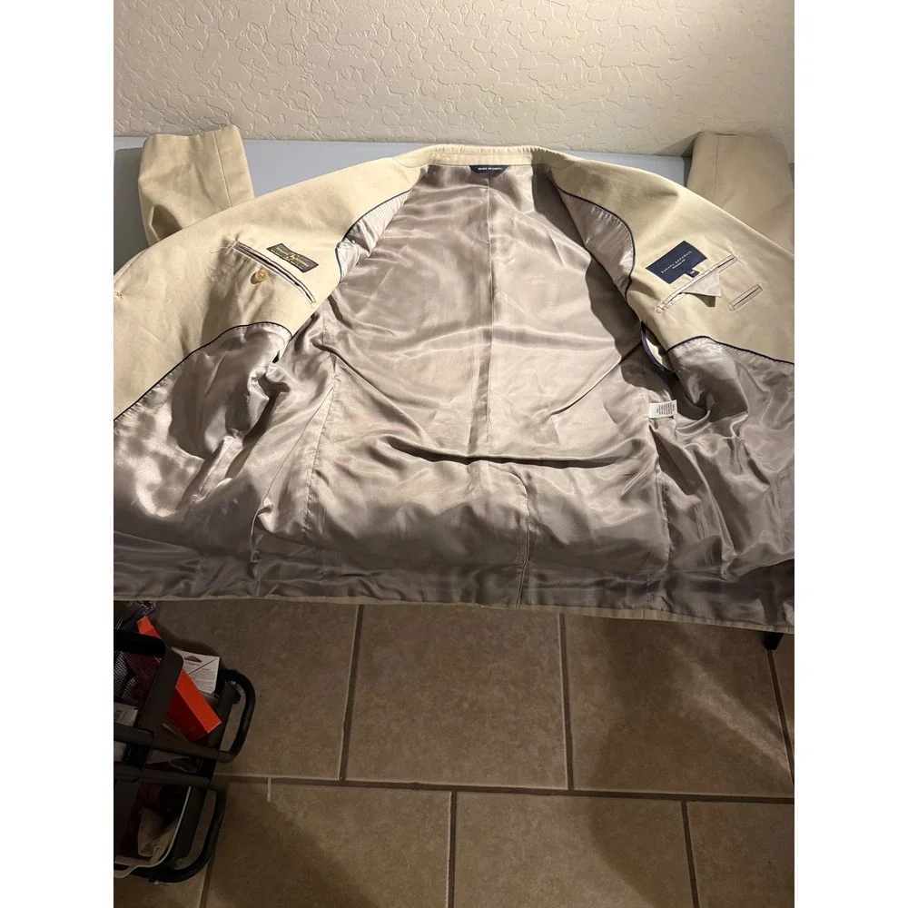 Banana Republic Modern Fit Beige Cotton Blazer Tessuti di Sondrio 42R